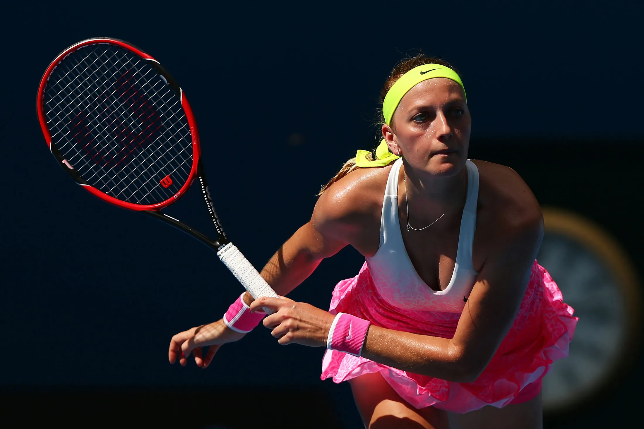 Petra Kvitova in action during day four of the 2015 Australian Open.
