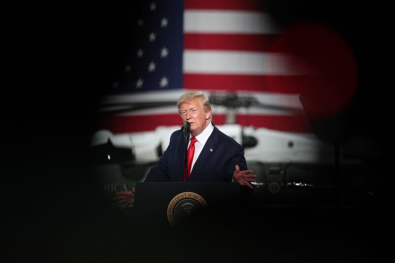 U.S. President Donald Trump Delivers Remarks At Osan Air Base
