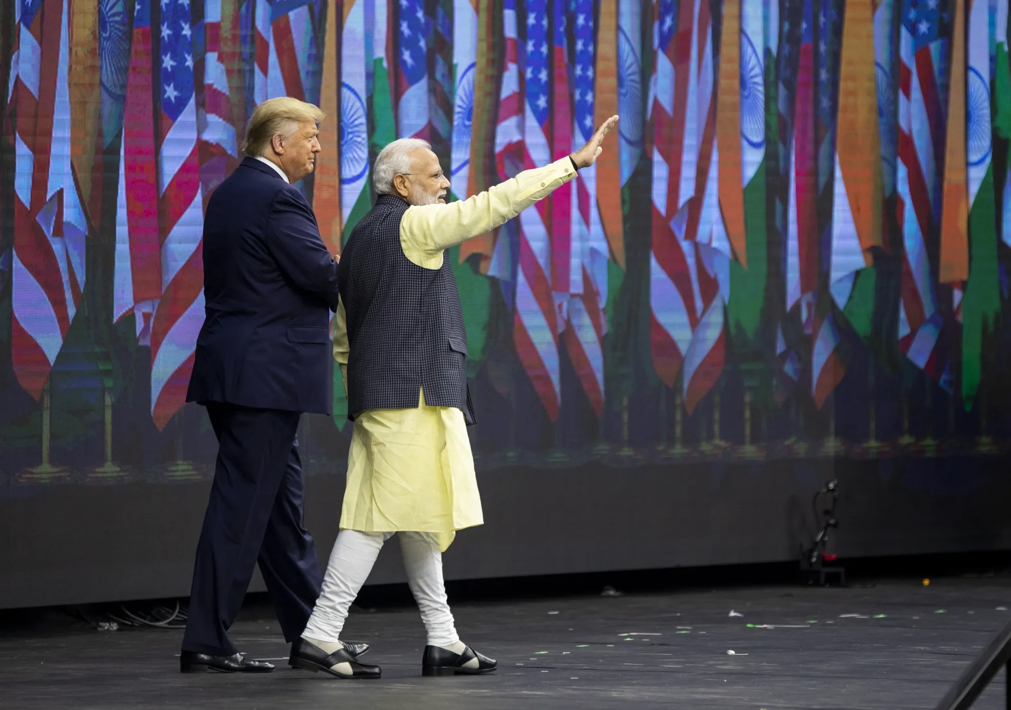 Narendra Modi and Donald Trump in Houston, Texas on Sept. 22.