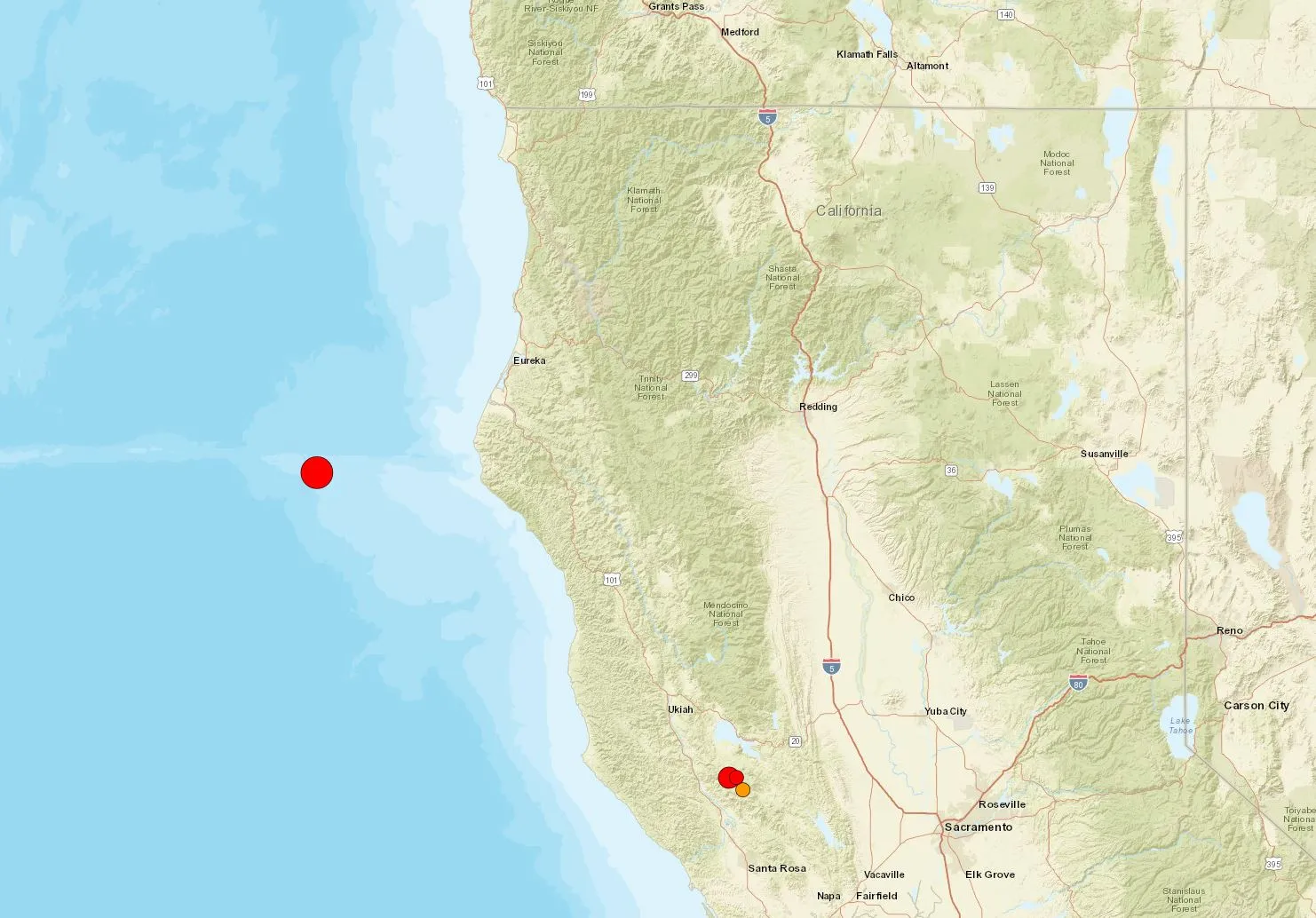 米カリフォルニア州北部でM7の地震発生、津波警報は解除 - Bloomberg