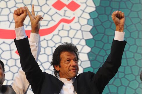 Pakistani politician and former cricketer Imran Khan