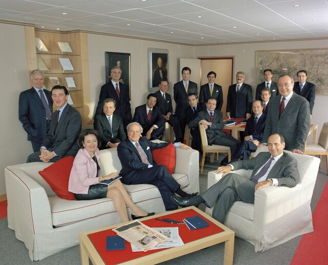 The directors of the Rothschild bank gathered in January 2000 in Paris. The bank had been nationalized in the 1980s under Socialist French President François Mitterrand.