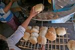 A bakery at a market in Cairo, on March 17.