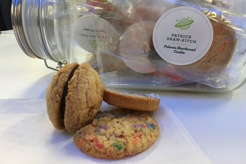 The sprinkledoodle and others in the Cookies for Kids’ Cancer cookie jar.