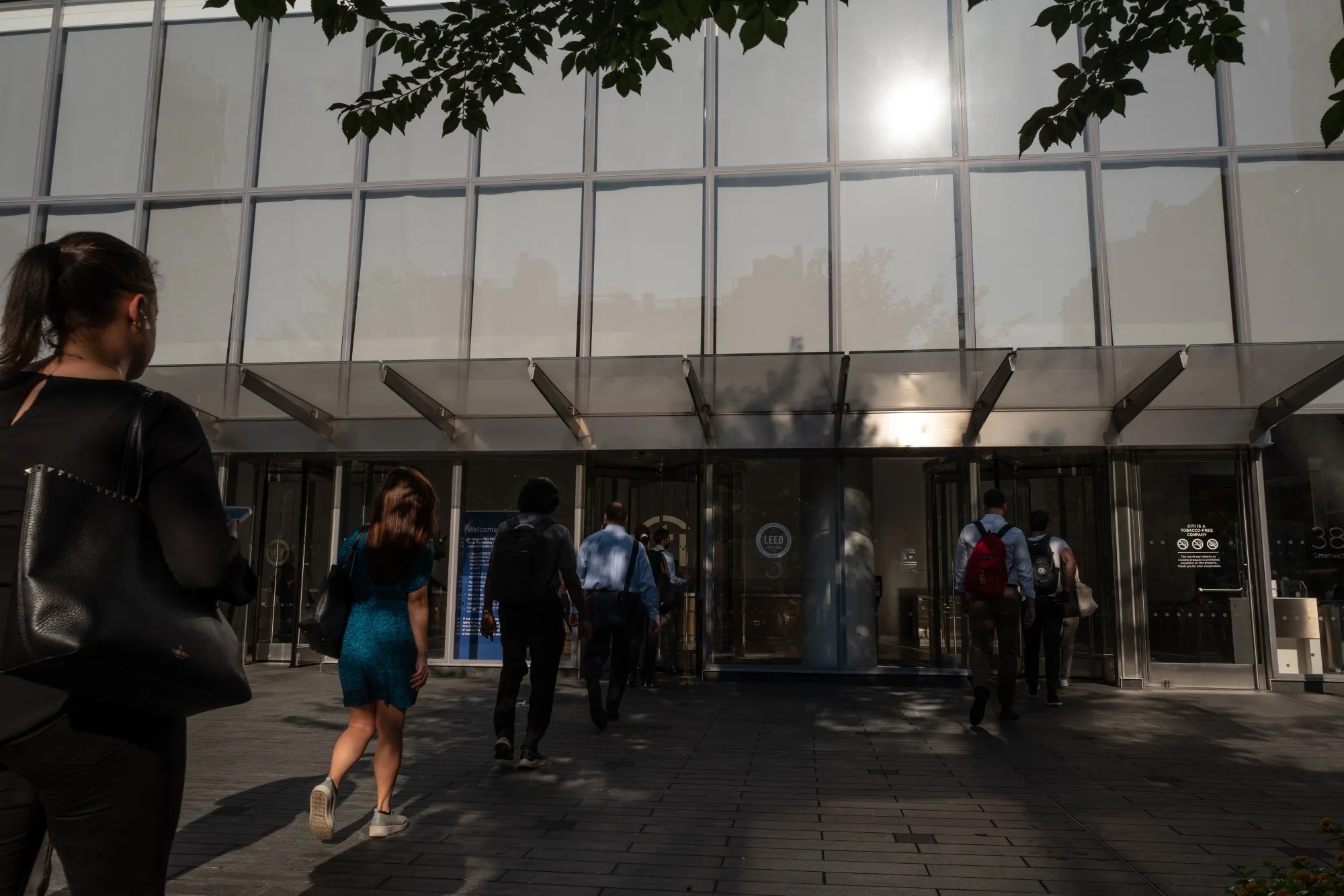 Workers enter Citigroup headquarters in New York in August.&nbsp;