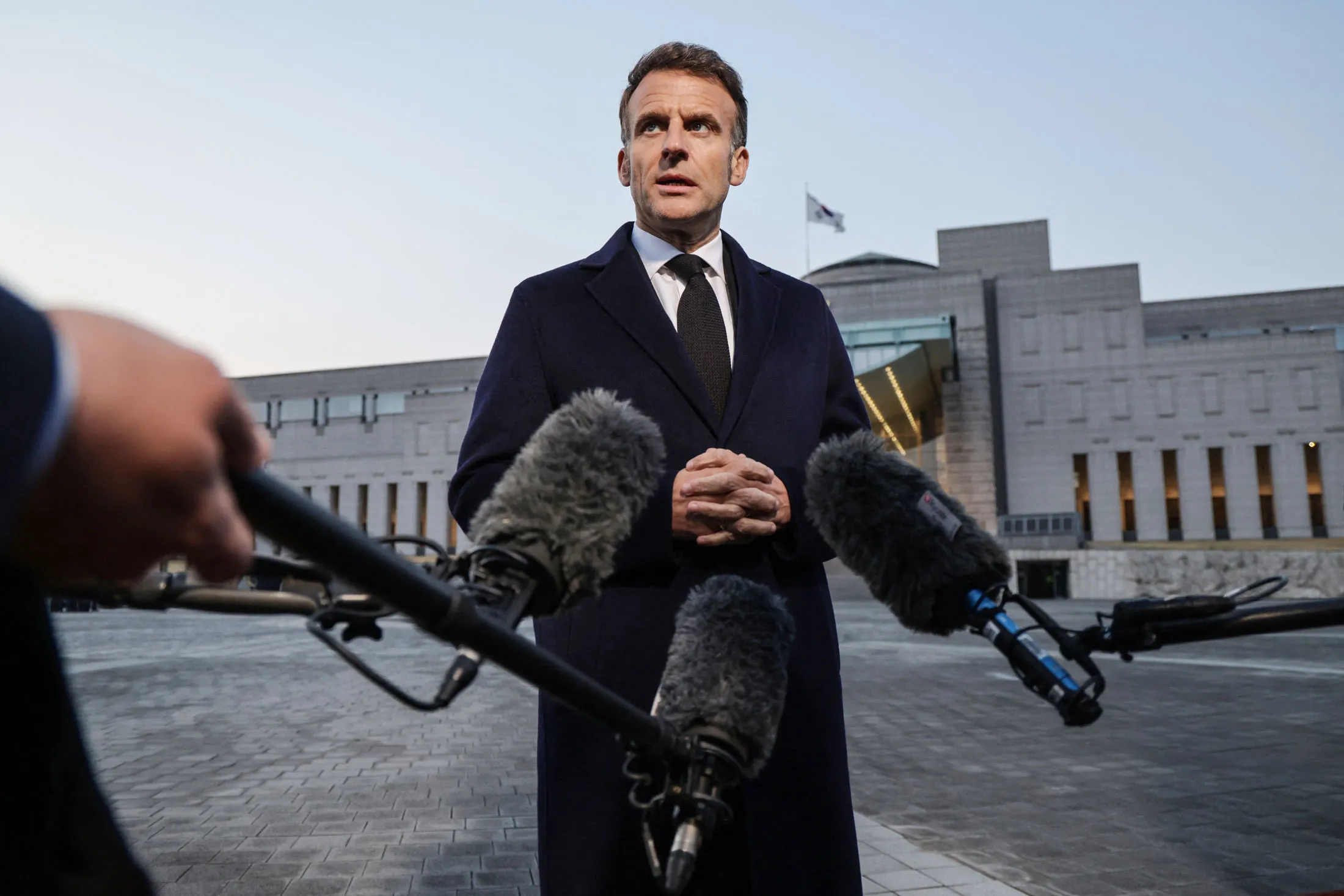 Emmanuel Macron in Seoul on April 2.