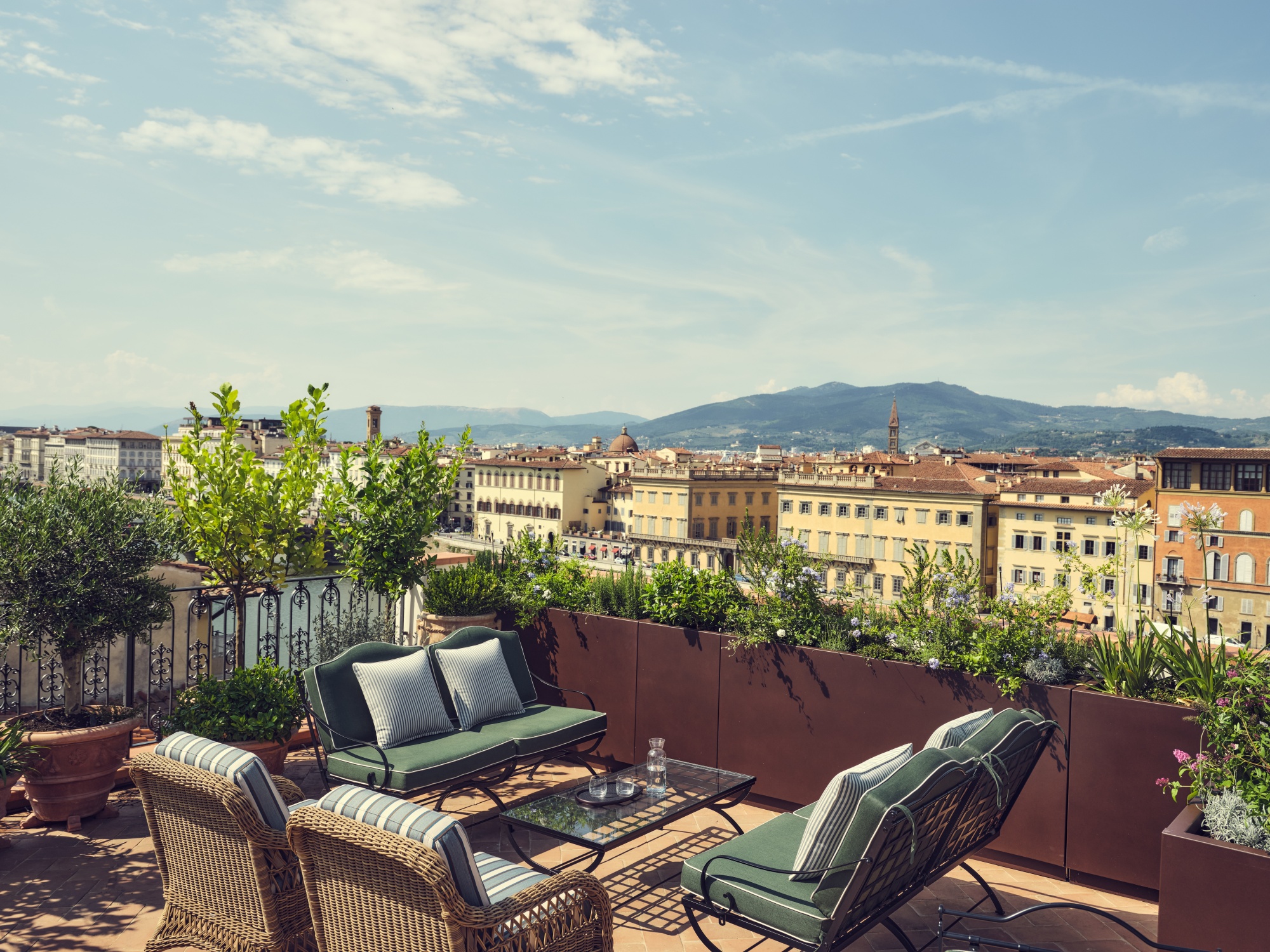 The rooftop at La Réserve Firenze.