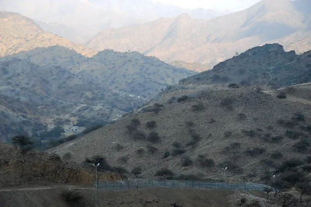 Overlooking the border with Yemen