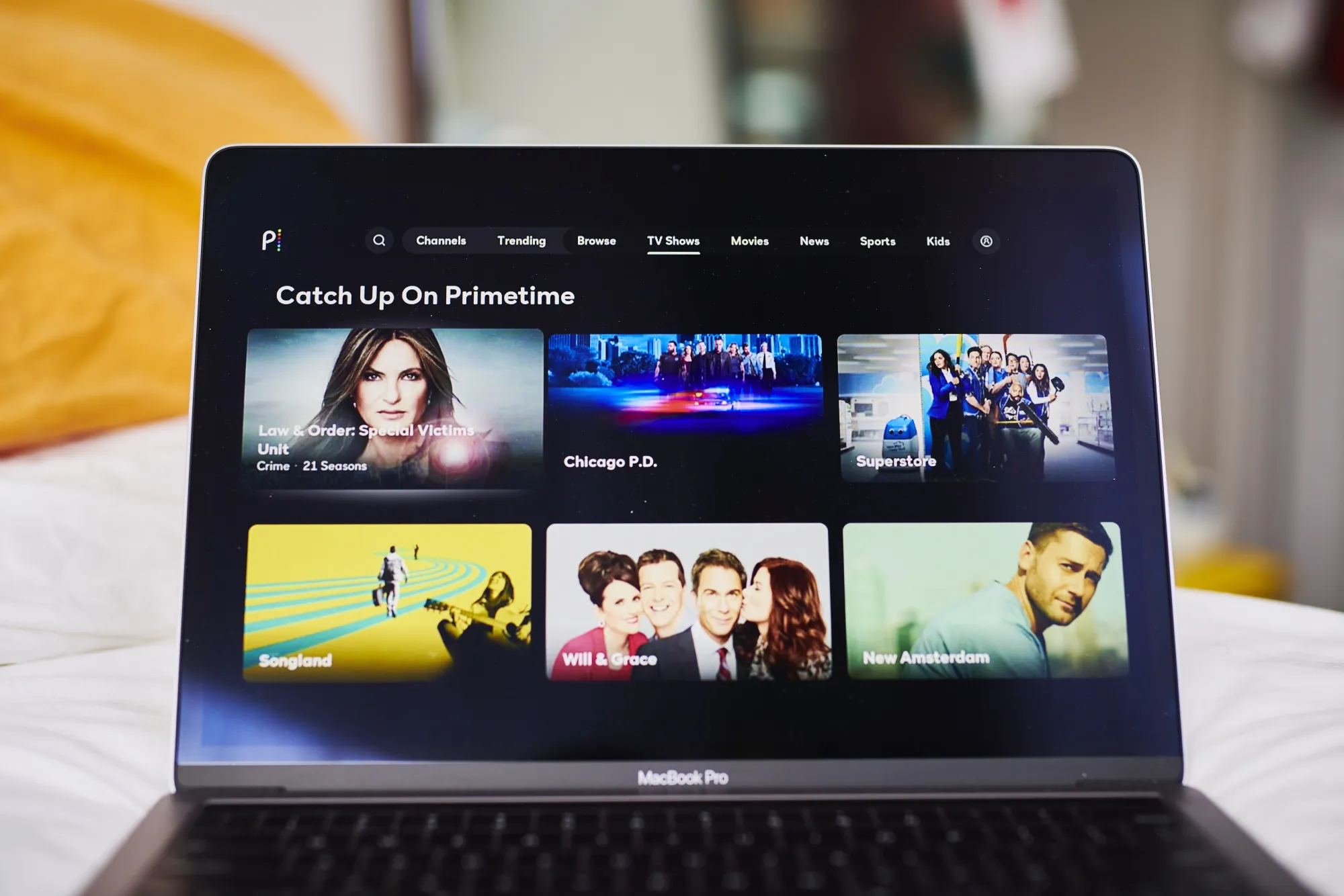 The Peacock streaming service.