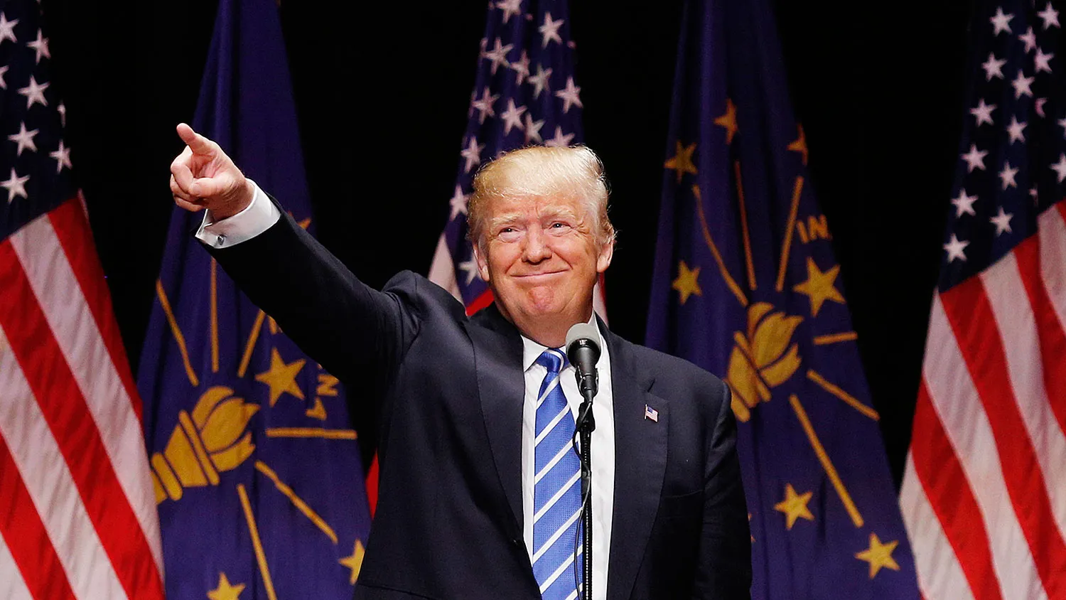 Donald Trump speaks during a campaign event in Evansville, Indiana, on April 28, 2016.
