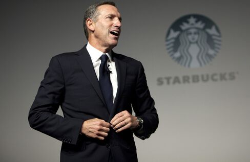 Howard Schultz, CEO Of Starbucks, At Media Event