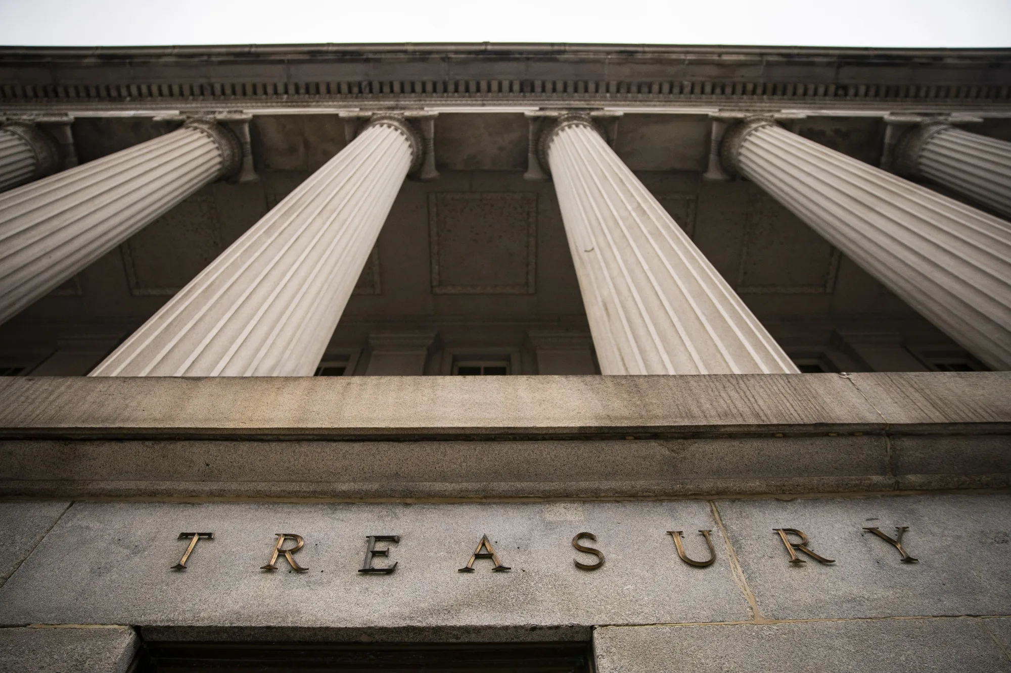 The US Treasury building in Washington, DC.