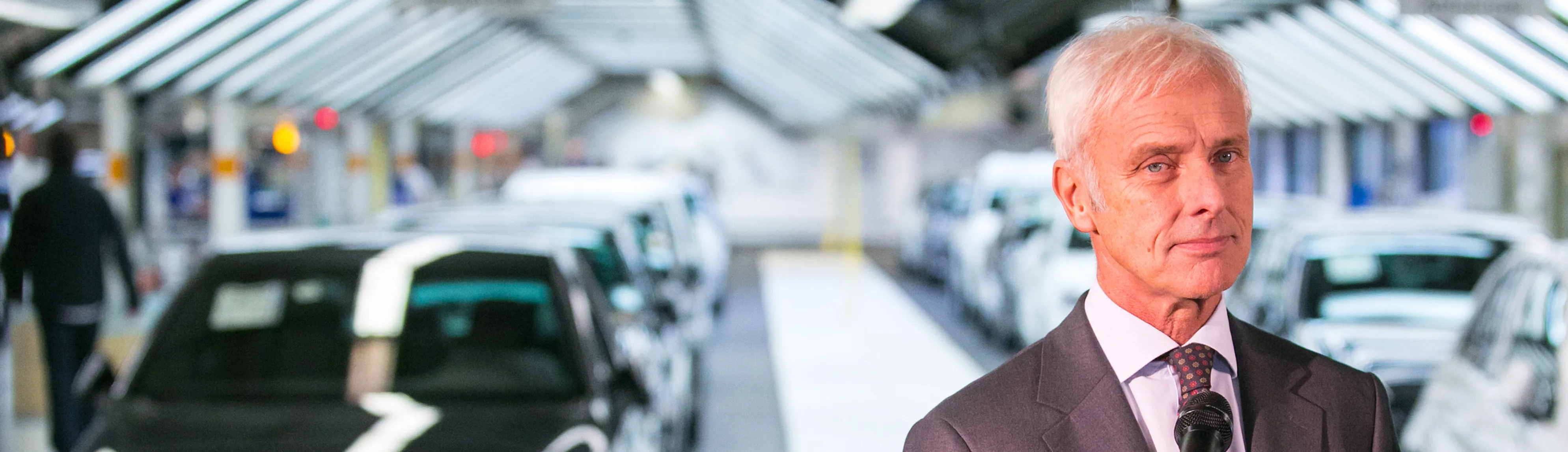 Volkswagen AG Chief Executive Officer Matthias Mueller Holds News Conference After Meeting Automobile Assembly Line Workers At VW Headquarters