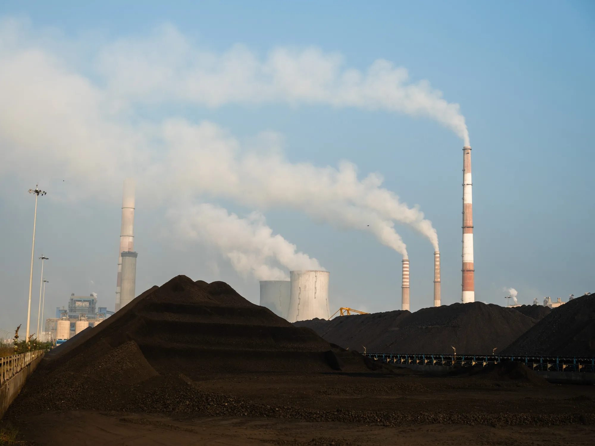 A coal stockpile at a&nbsp;power plant in Tuticorin, India.