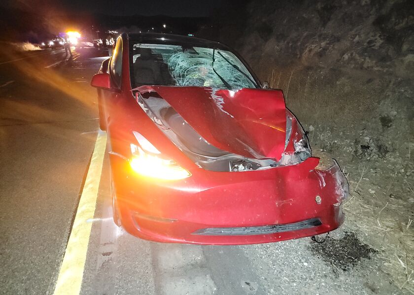 Tesla Model Y after crash