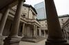 The Bank of Japan (BOJ) headquarters stand in Tokyo, Japan, on Tuesday, July 16, 2019. The BOJ would offer support for a government spending package likely to be unveiled in October when a national sales tax is increased, according to a former central bank official.