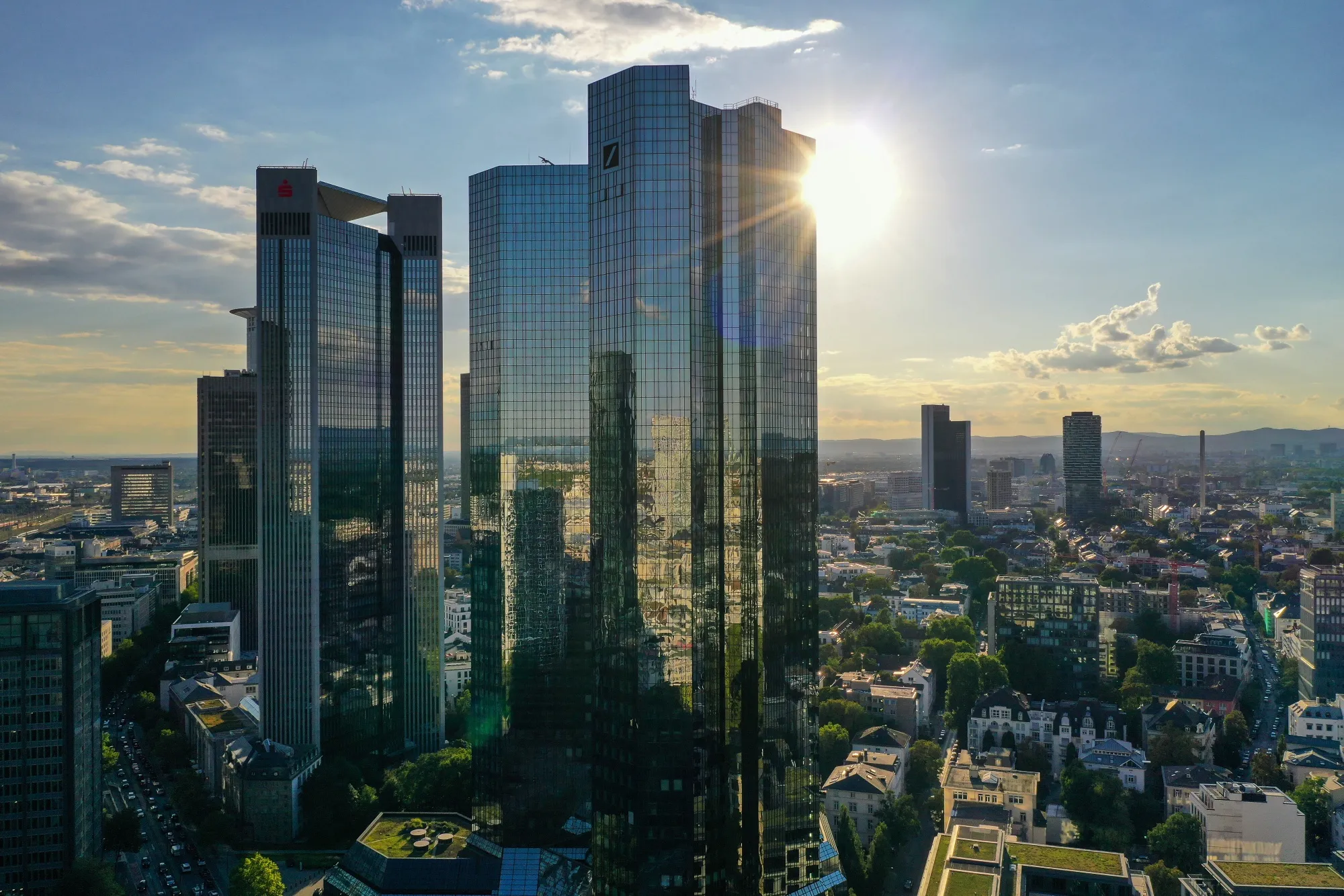 Deutsche Bank AG twin tower headquarters, Frankfurt.