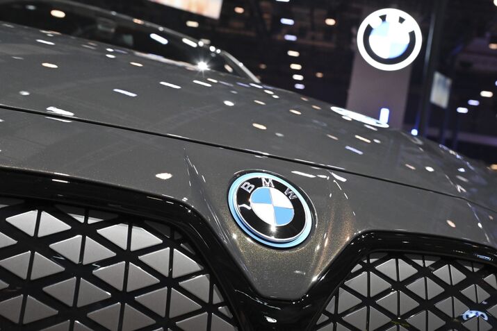A BMW automobile at the 2025 Auto Shanghai trade fair.