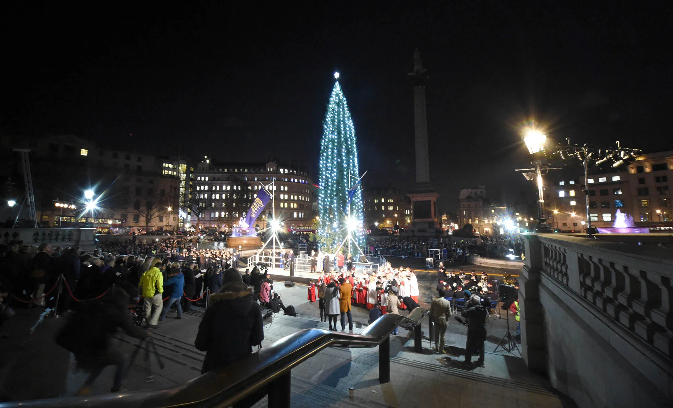 The Trafalgar Square Christmas Tree lighting ceremony on Dec. 1.
