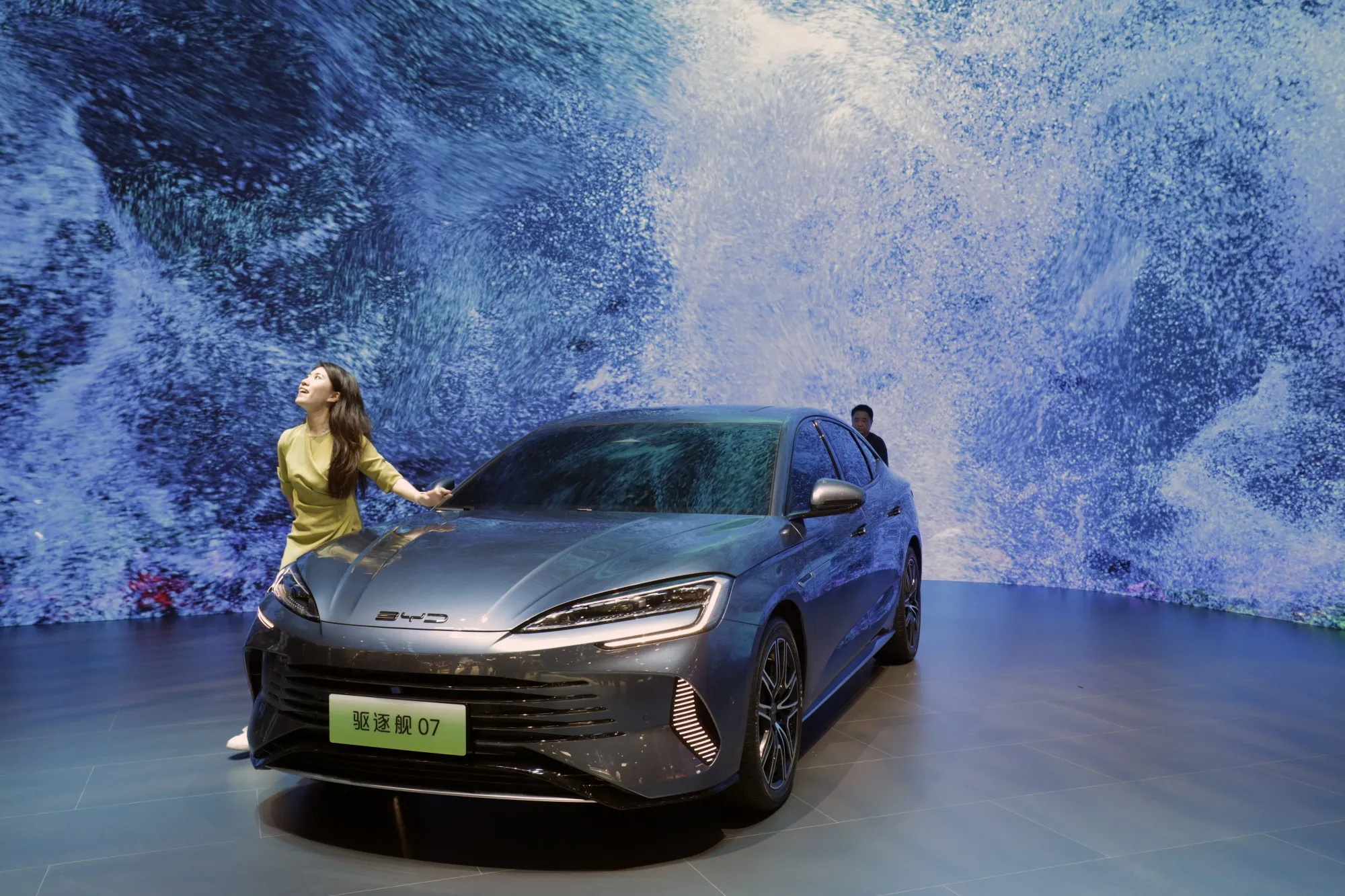 A BYD Destroyer 07 plug-in-hybrid-electric vehicle.