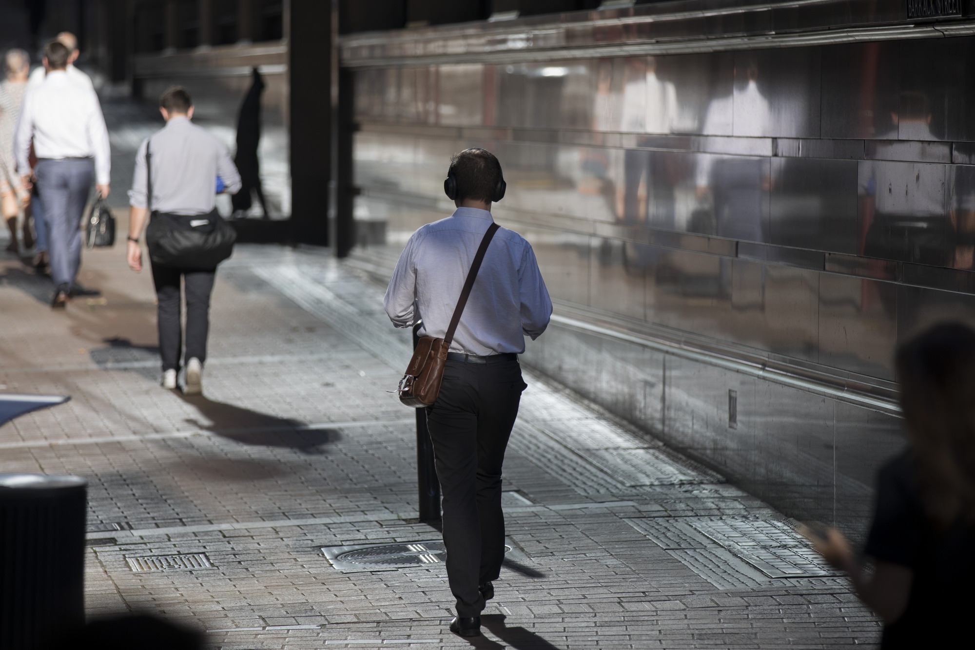 Morning commuters in Sydney, Australia.