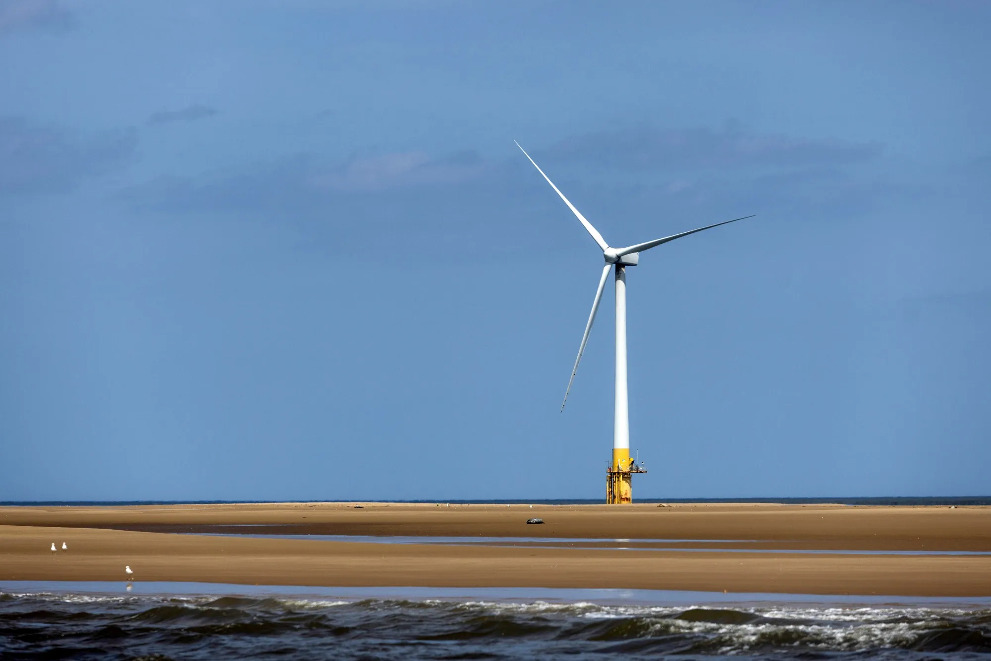 An offshore wind turbine in the&nbsp;North Sea.