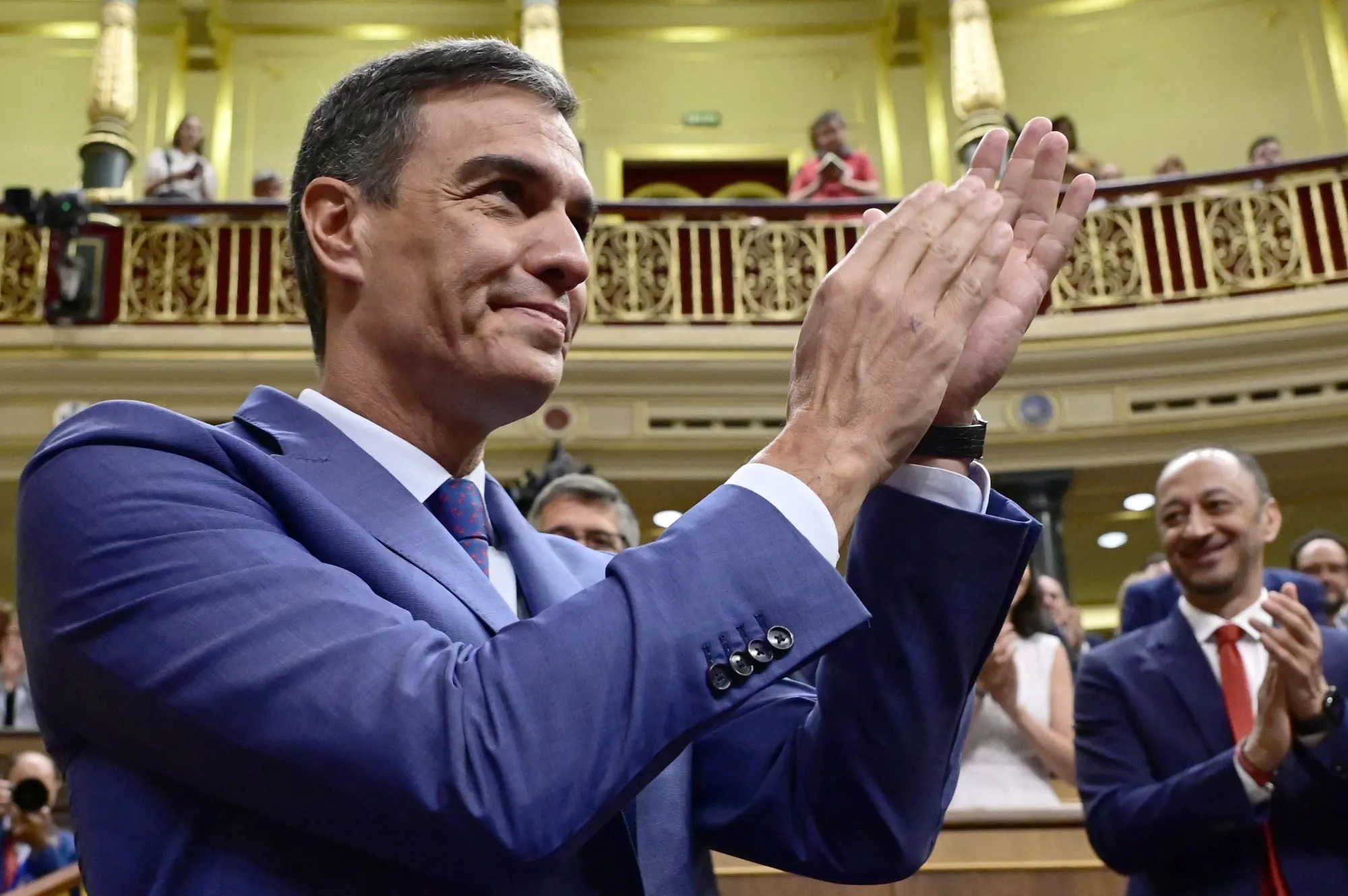 Pedro Sanchez in parliament in Madrid, on Aug. 17.