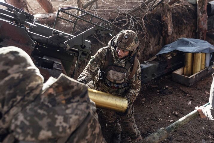 Ukrainian soldiers in Donetsk Oblast, Ukraine.