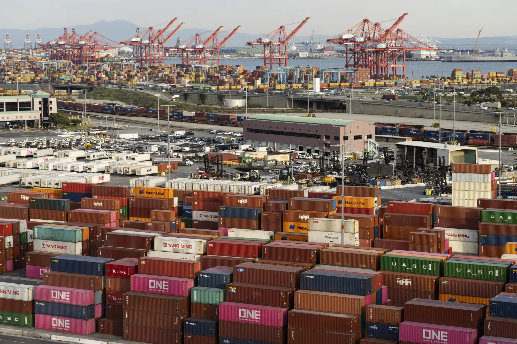 The Yusen container terminal at the Port of Los Angeles.