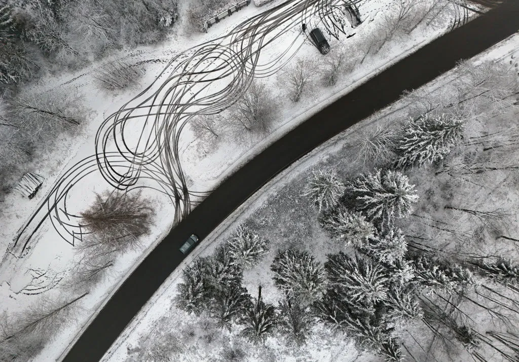 Snow near Winterberg, western Germany.