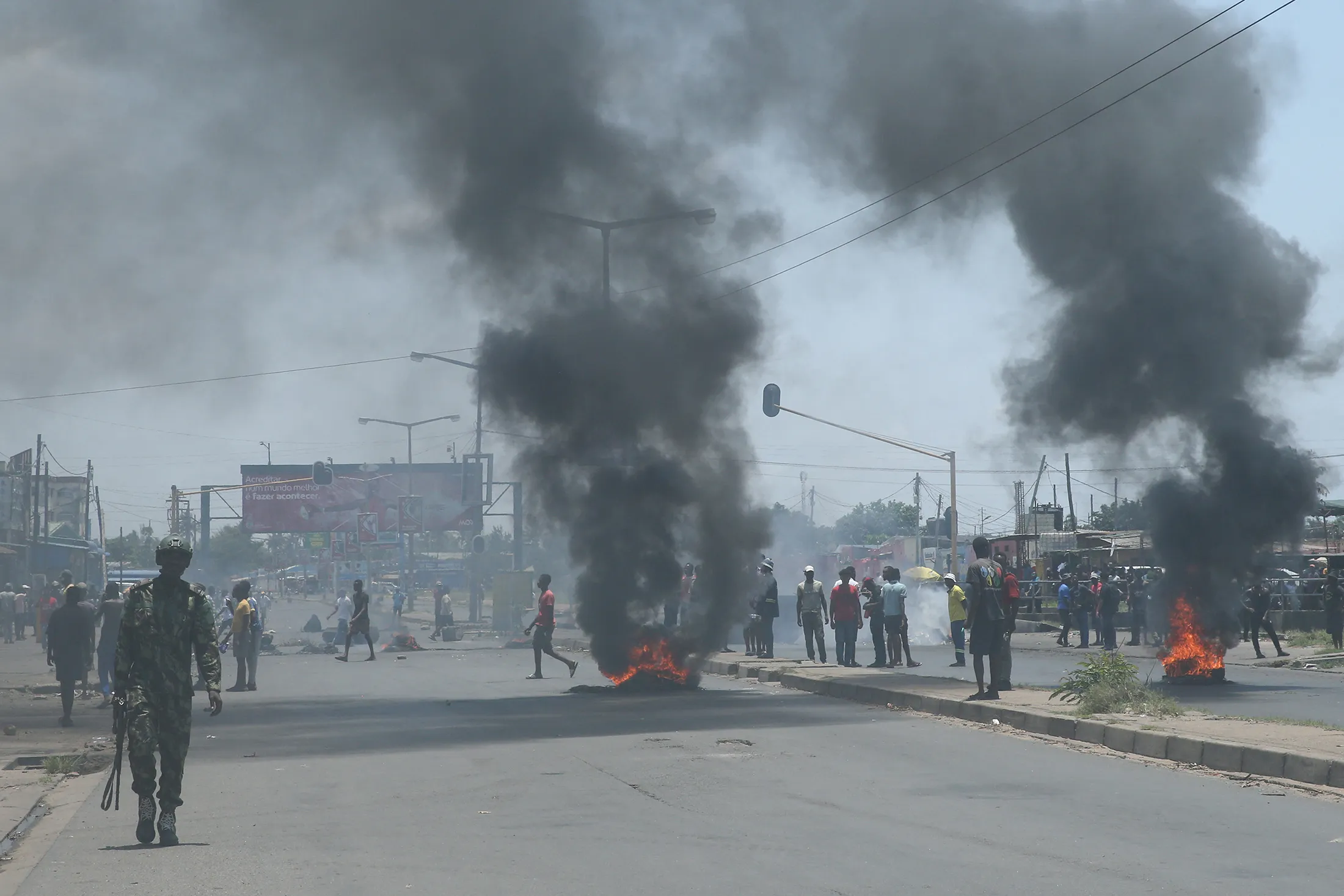 Protesters burn tires&nbsp;during a demonstration against the government in Maputo,&nbsp;Mozambique,&nbsp;on Dec.&nbsp;6.