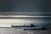 Backlit tankers in Port of Santa Cruz