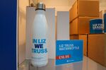 A waterbottle with the slogan &quot;In Liz We Truss&quot; for sale on a merchandise stand during the Conservative Party's annual autumn conference in Birmingham, UK, on Tuesday, Oct. 4, 2022.&nbsp;