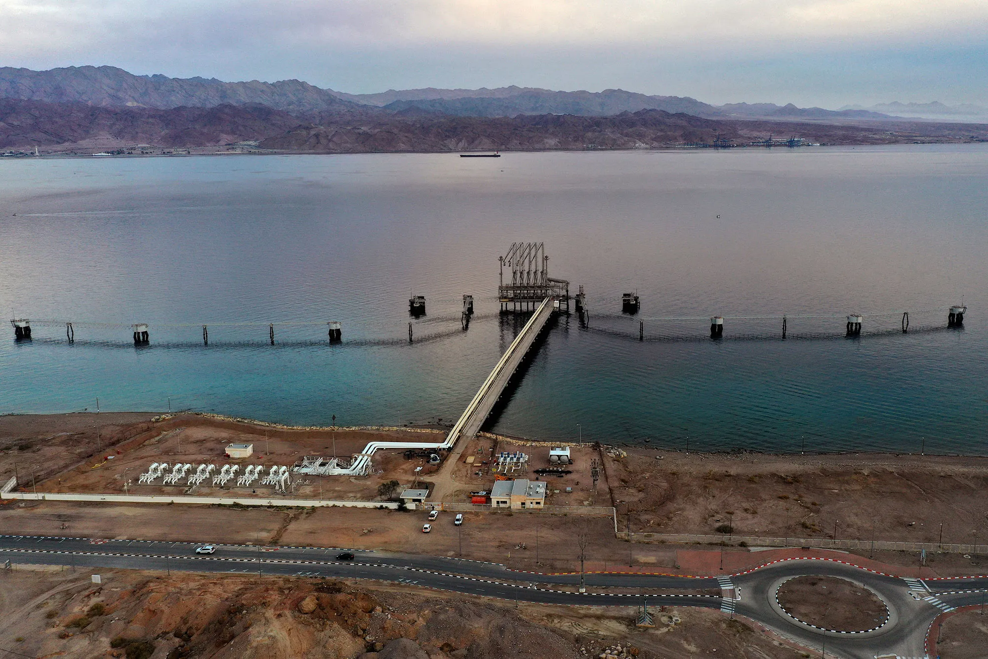 The Eilat-Ashkelon Pipeline Company oil terminal at&nbsp;Eilat, Israel.