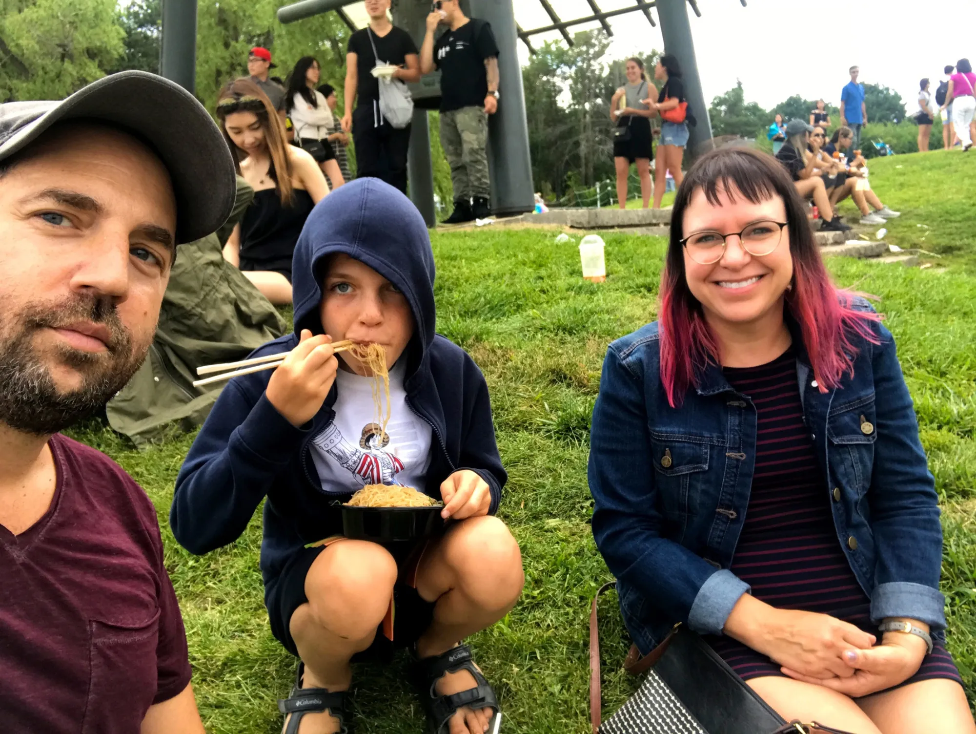 Josh Ostroff and Carrie Knudsen with their son Emile, 10.