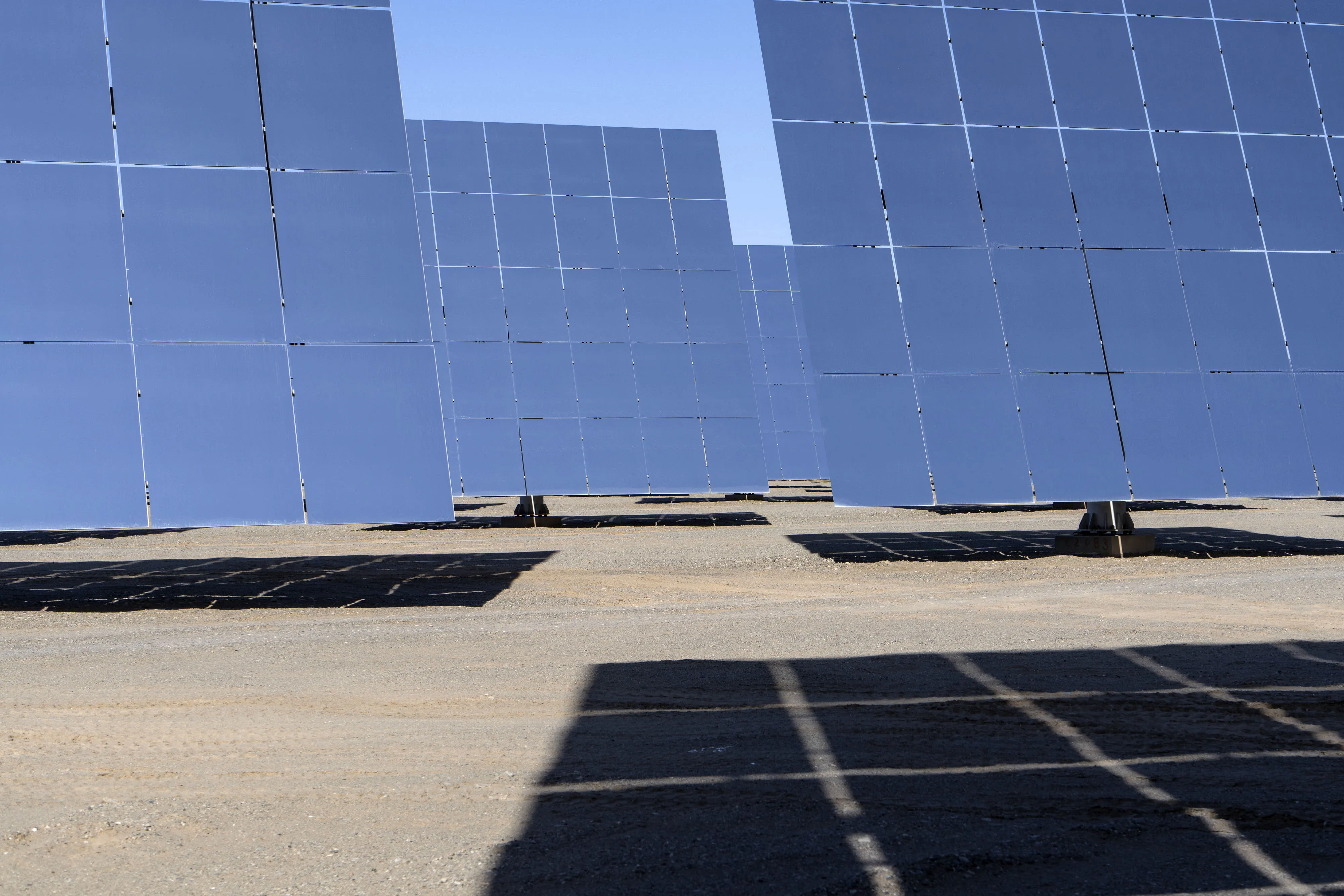 Solar panels at an industrial park in Gansu province, China.