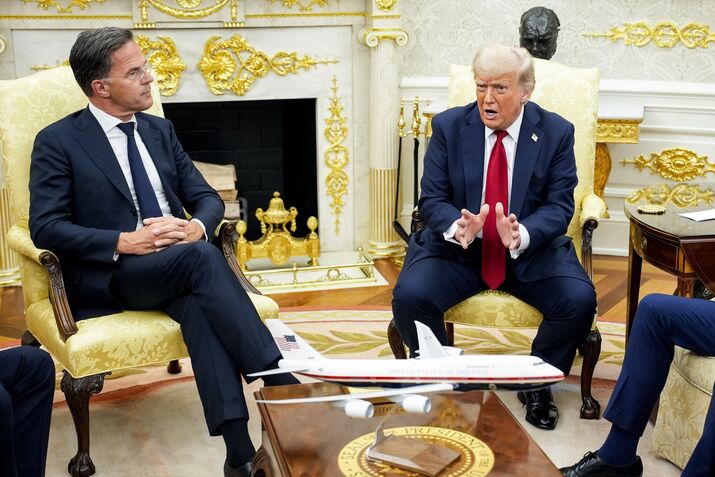 President Trump Meets NATO Secretary General As 'Major' Russia Statement Planned For Monday