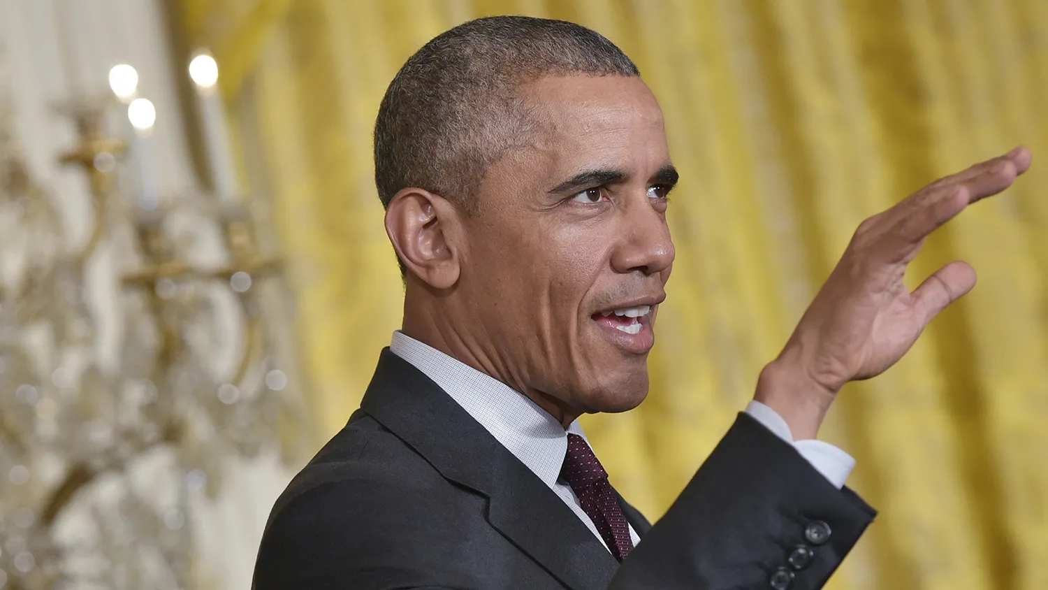 US President Barack Obama speaks at a reception celebrating the signing into law of the African Growth and Opportunity Act in the East Room of the White House in Washington on July 22, 2015.
