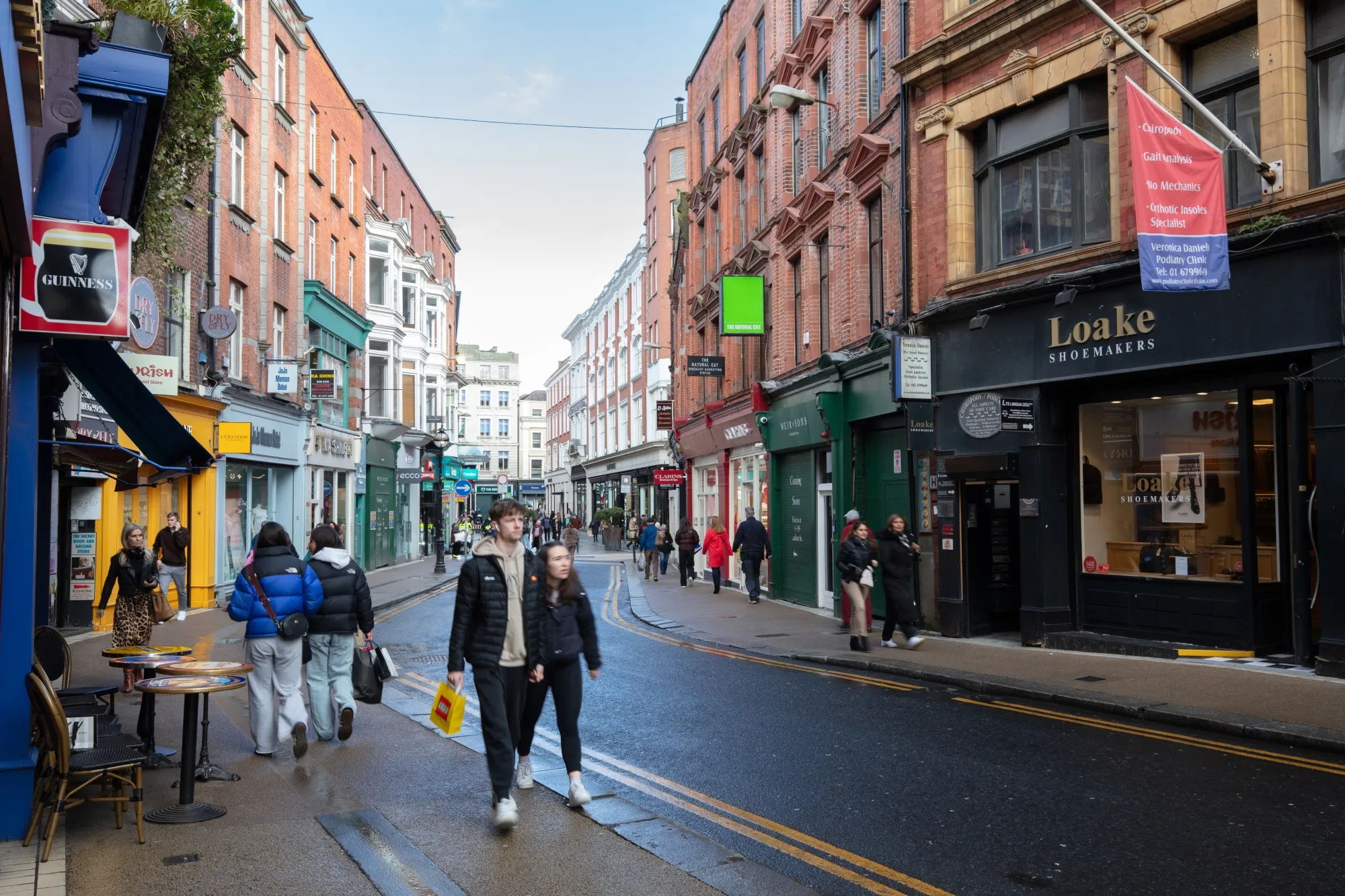 Shoppers on Wicklow Street in Dublin.