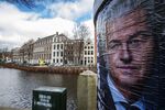 An election campaign poster featuring Geert Wilders, in Amsterdam. 