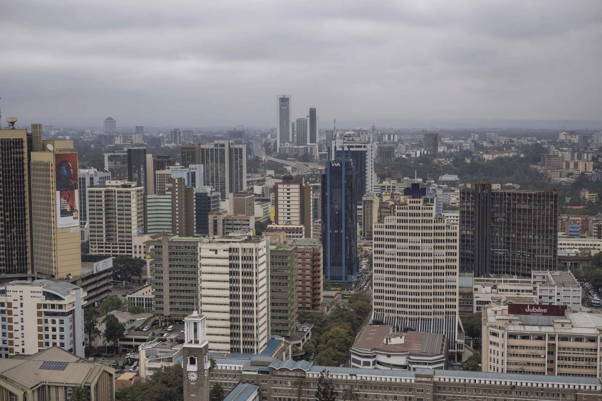 Commercial high-rise office buildings in Nairobi.