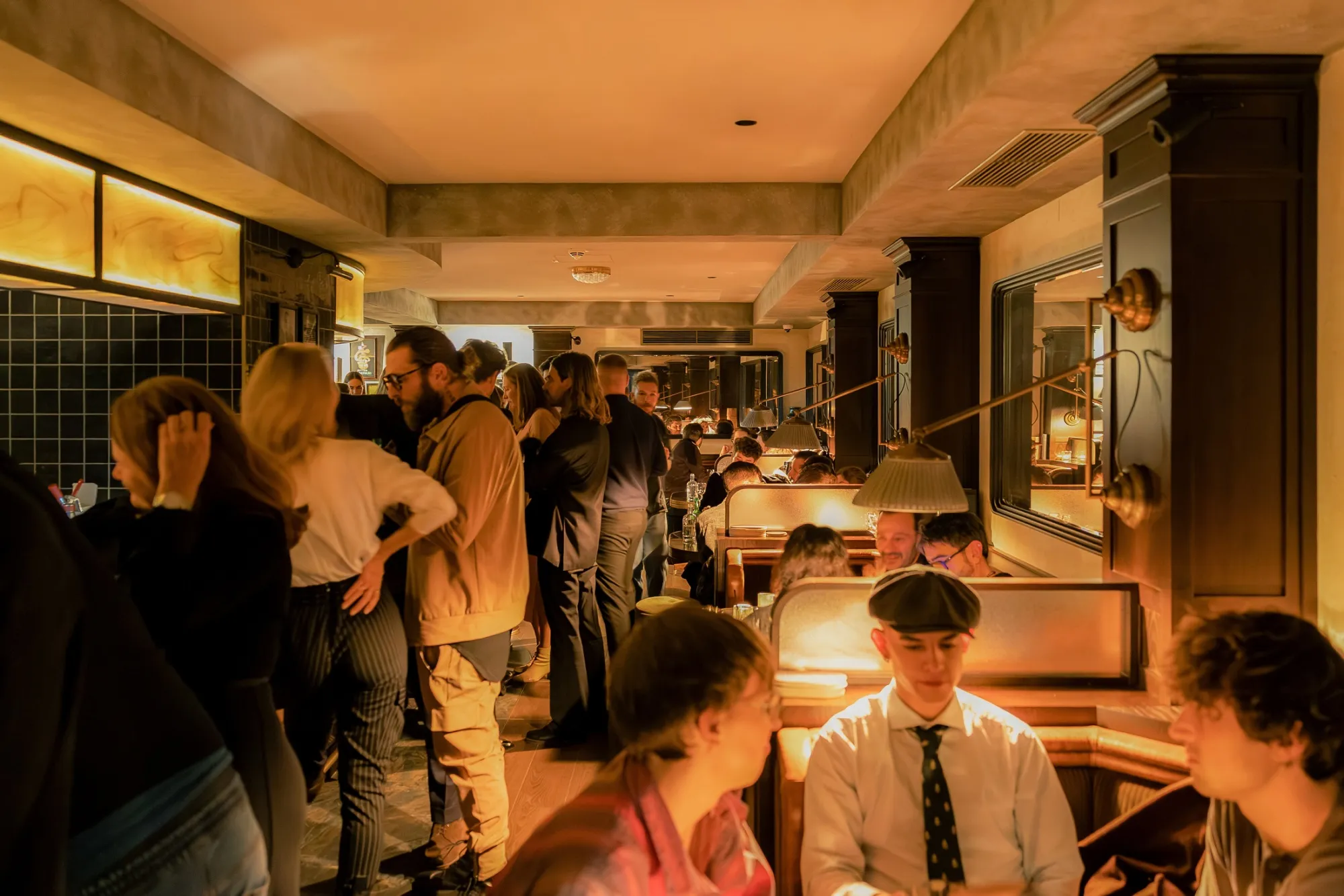 The crowd in Salon Paradise, the basement bar of the Hoxton Hotel.