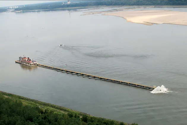 A dredging vessel near Greenville, Miss.