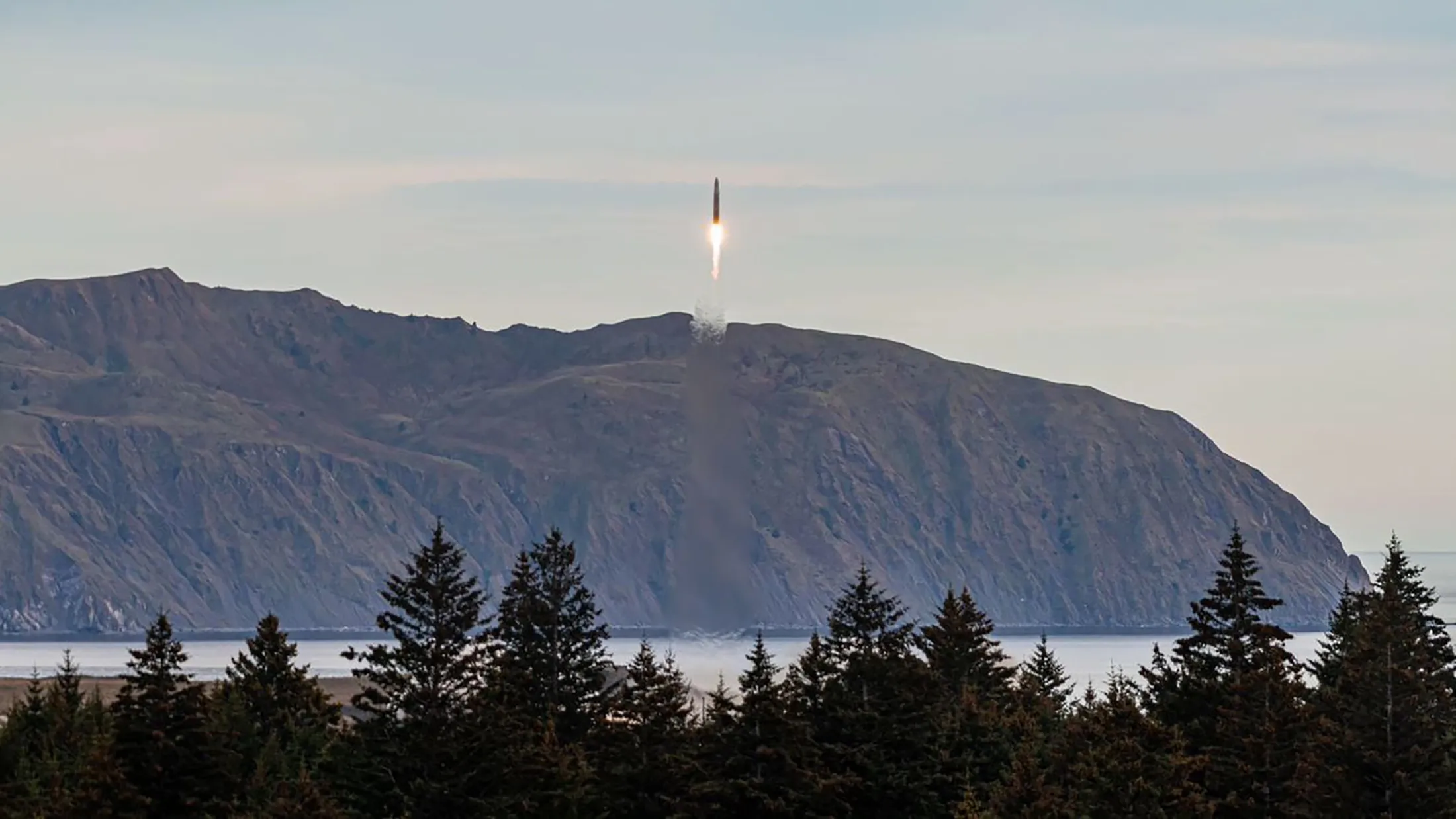 The Astra. rocket takes off shortly before crasing&nbsp;in Kodiak, Alaska, on Sept. 12.