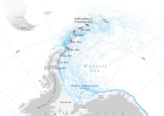 Giant Iceberg Gets Closer to Smashing Into South Atlantic Island