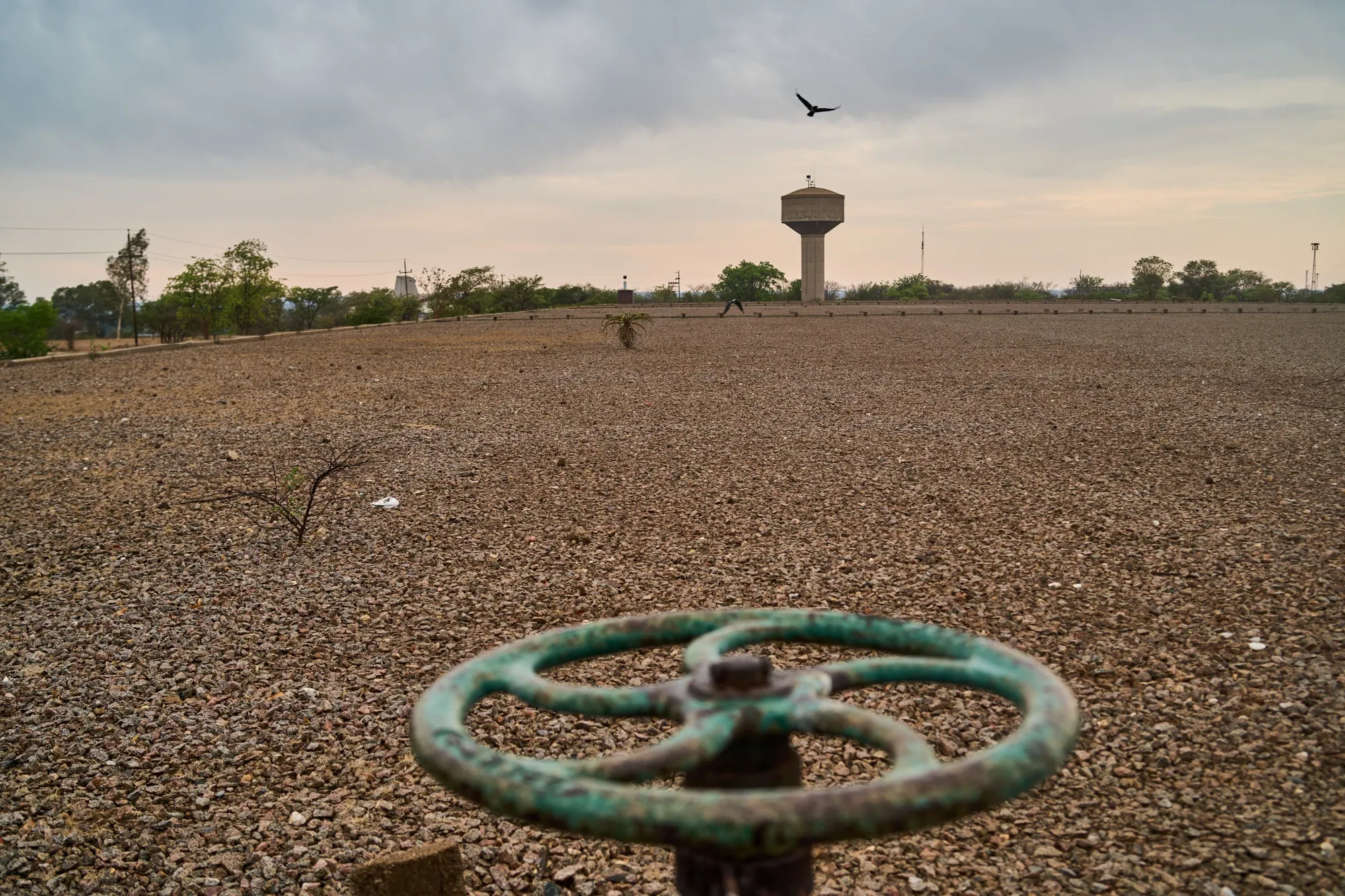 An empty reservoir in the Magwegwe township, Zimbabwe, in&nbsp;2024.