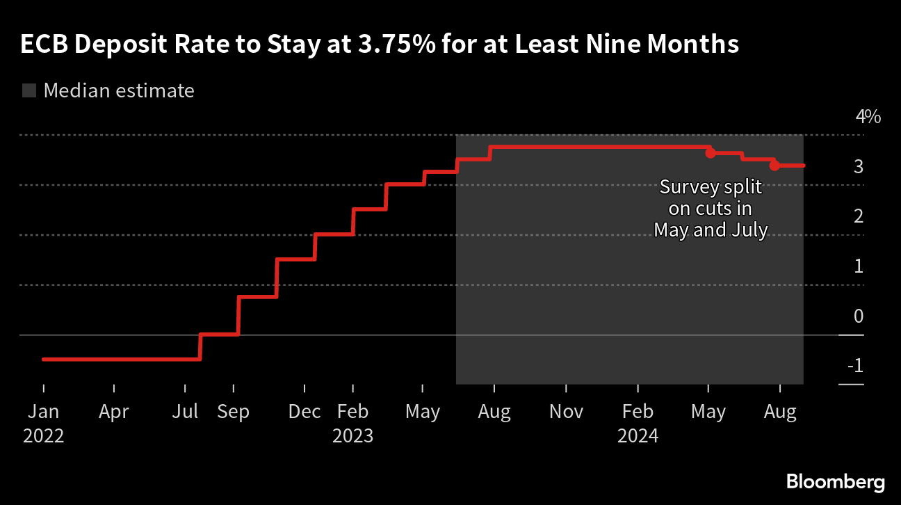 ECBの初回利下げは来年4－6月、エコノミストが予想先送り－調査 Bloomberg