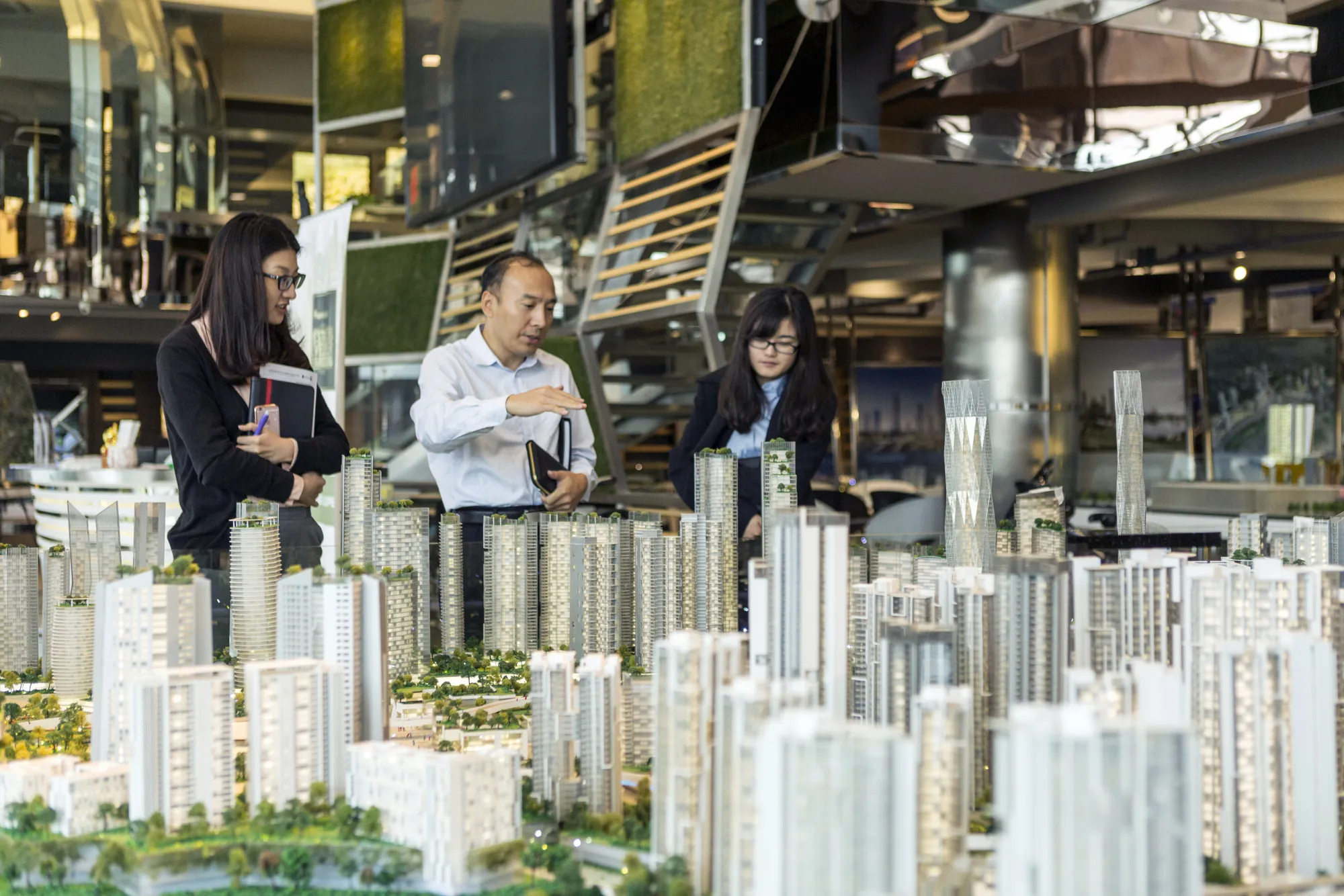 Visitors looks at a model of the proposed Bandar Malaysia development in 2016.