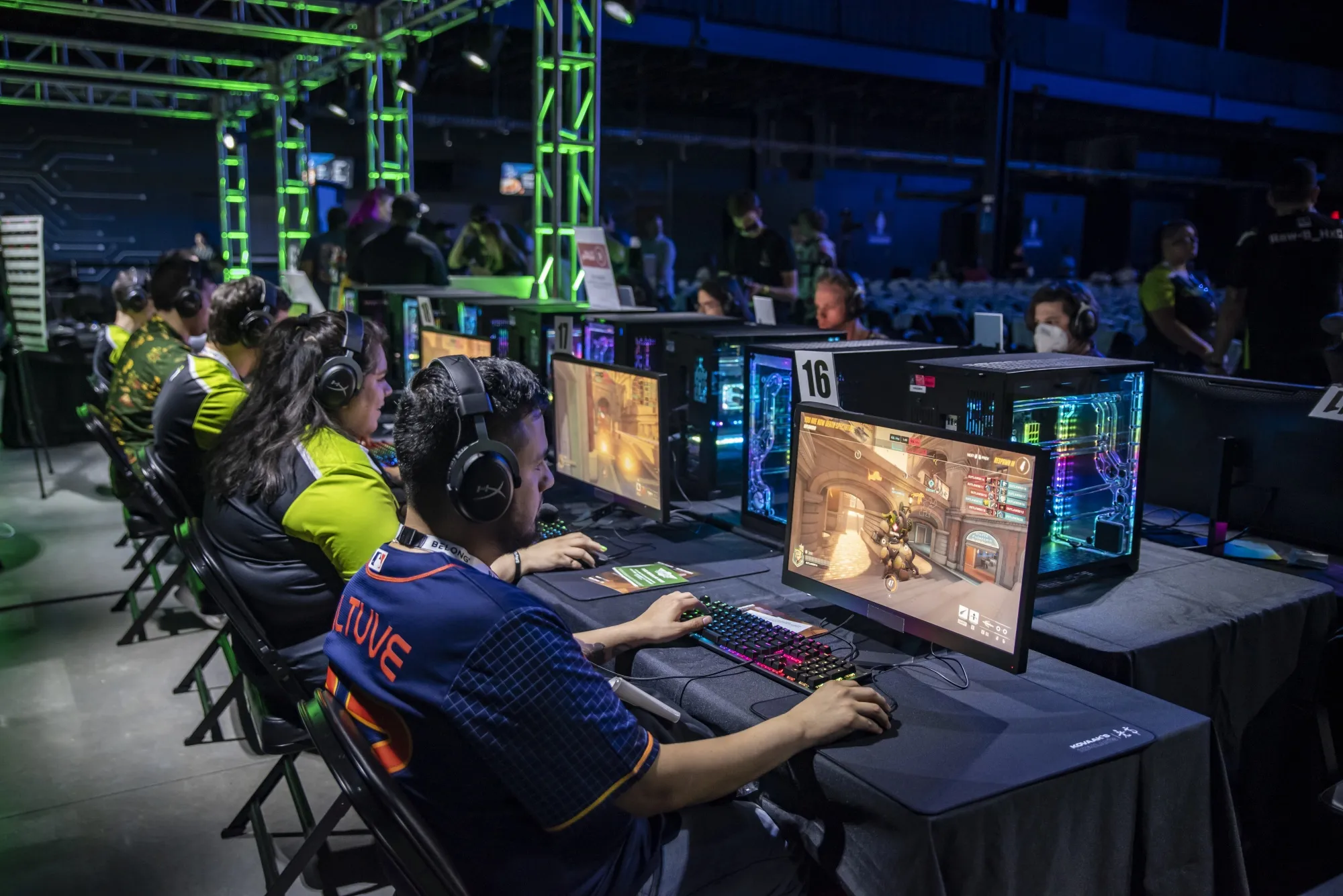 Attendees play Overwatch 2 during the Activision Blizzard Inc. Overwatch League 'Battle For Texas' tournament&nbsp;in San Antonio, Texas.