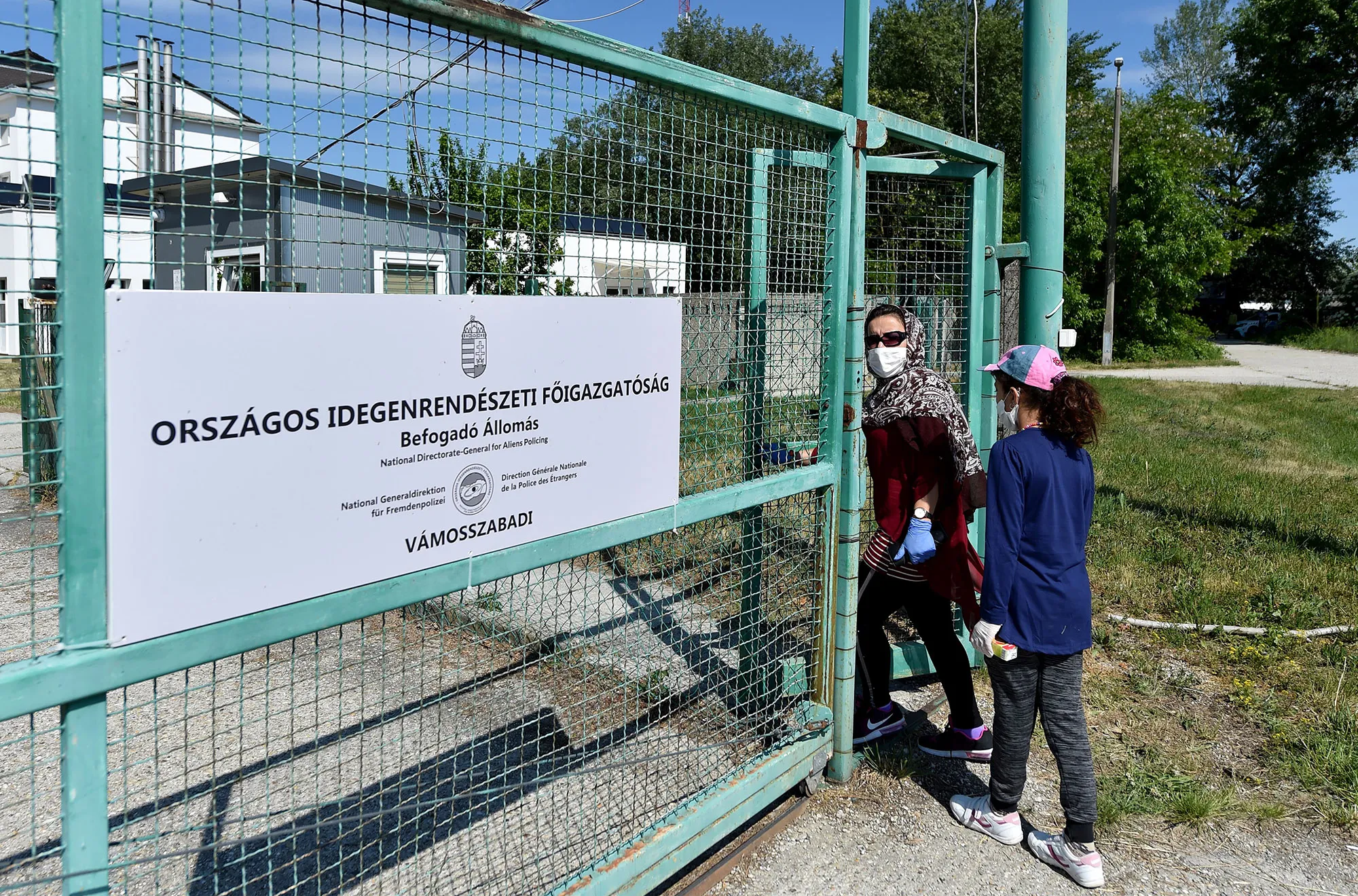 A&nbsp;family at a reception station of the Hungarian National Directorate-General For Aliens Policing, near the Hungarian Slovakian border.&nbsp;